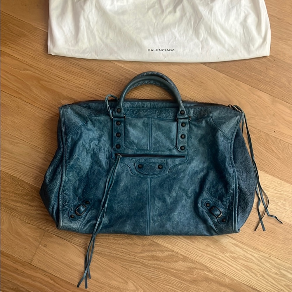 Balenciaga Le City Bag - Travel Bag - Turquoise Leather